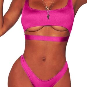 Hot pink skimpy bikini size large